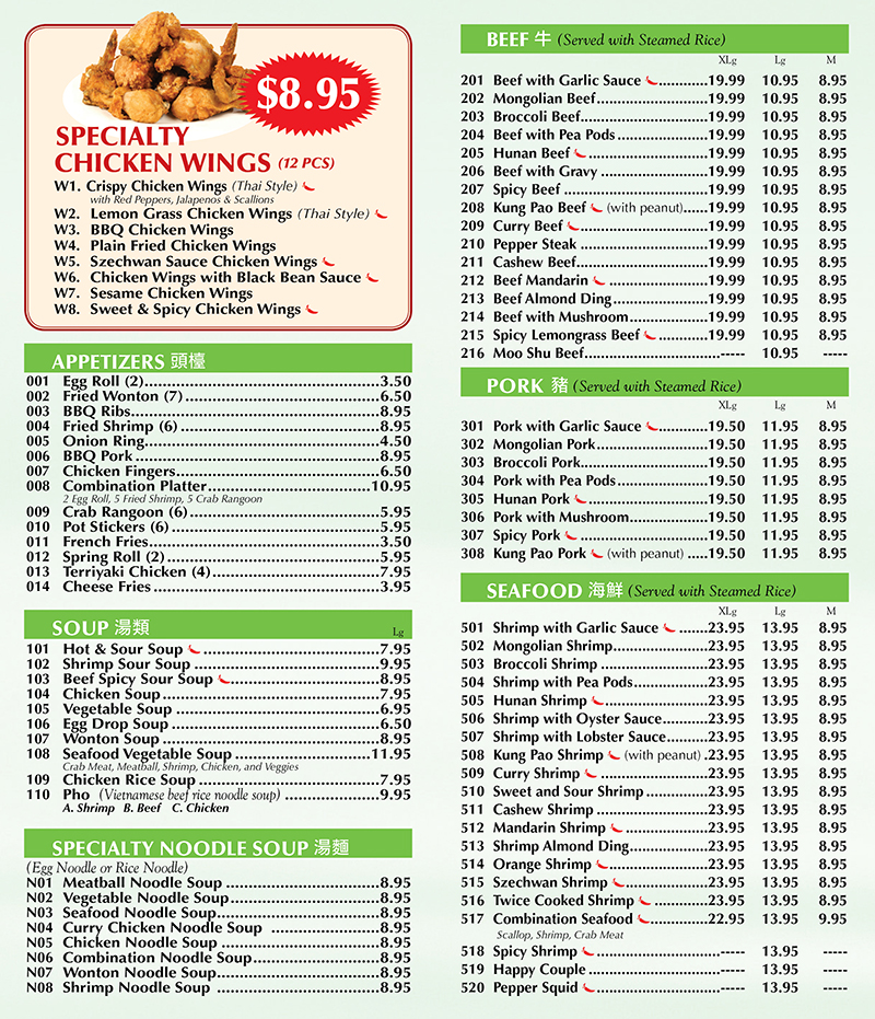 menu